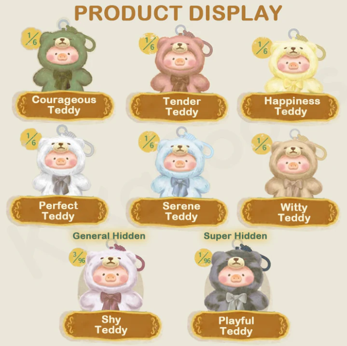 Lulu The Piggy Vintage Teddy Shop Vinyl Face Plush Pendant Blind Box