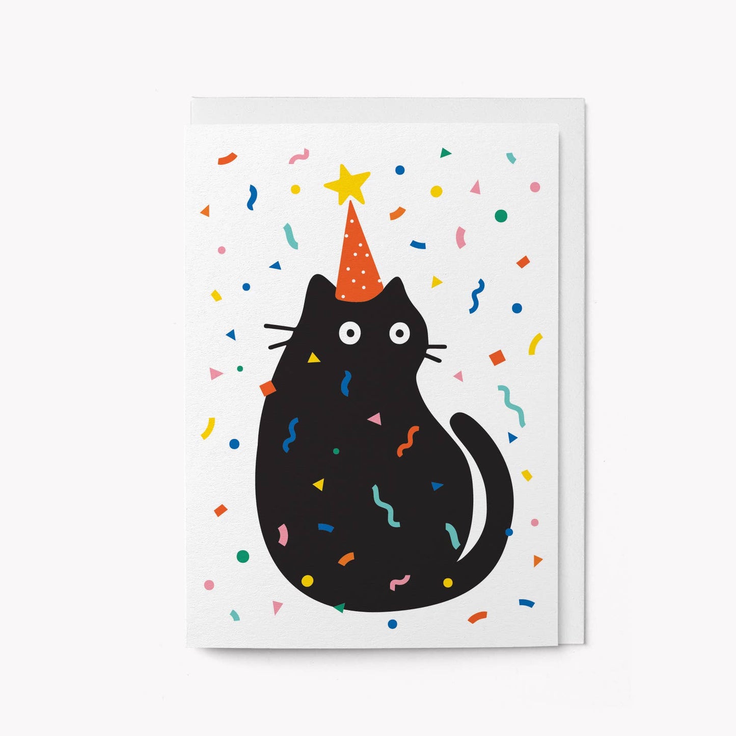 Party Cat Confetti Greeting Card: Standard cello