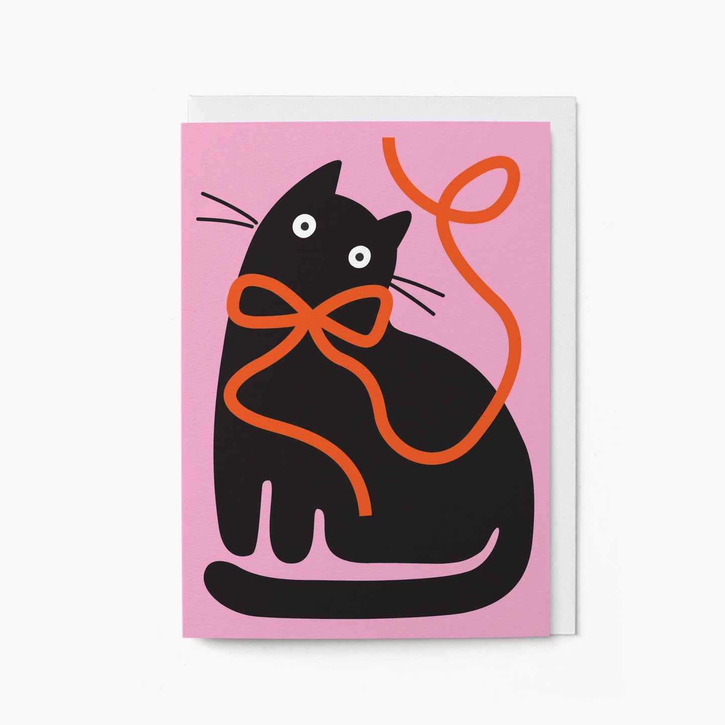 Ribbon Cat - Greeting card: Standard cello