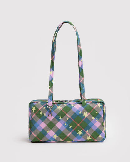 Nylon Bowler Bag - Green Star Plaid