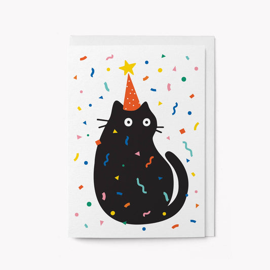 Party Cat Confetti Greeting Card: Standard cello