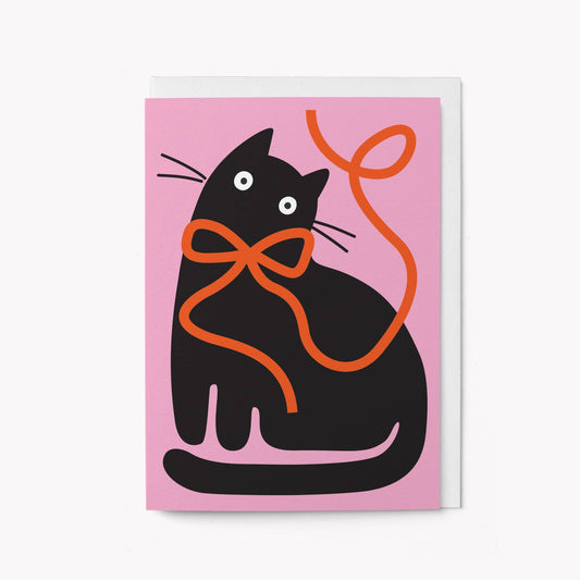Ribbon Cat - Greeting card: Standard cello